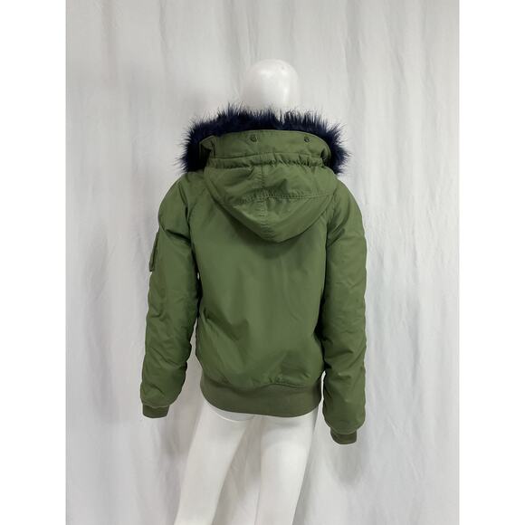 Alpha Industries N-2b Impact Green Nylon Parka With Faux Fur Trim Jacket Size S - Picture 3 of 5